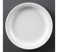 Olympia White Ware Narrow Rimmed Service Plates 150mm Porcelain 12pc