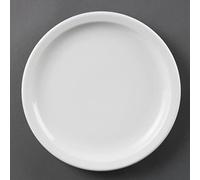 Olympia White Ware Narrow Rimmed Service Plates 230mm Porcelain 12pc