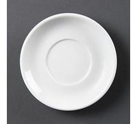 Olympia White Ware Porcelain Stacking Espresso Saucers, Pack of 12