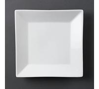 Olympia White Ware Square Service Plates Wide Rim 250mm Porcelain 6pc