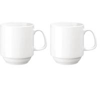 Olympia White Ware Stacking Mugs 284Ml 10Oz Porcelain Coffee Tea Cup 12pc (Pack of 2)