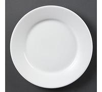 Olympia White Ware Wide Rimmed Service Plates 230mm Porcelain Innovative 12pc