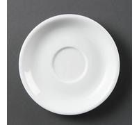 Olympia Whiteware Cappuccino Saucers (12 Pack) - Small Dessert, Tea Plates, Oven and Dishwasher Safe CB470