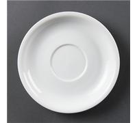 Olympia White Ware Cappuccino Saucers 160mm Porcelain White Plate 12pc