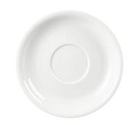 Olympia Whiteware Cappuccino Saucers 160mm 284ml (10oz). White. Pack quantity: 12