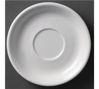 Olympia Whiteware Cappuccino Saucers 180mm Porcelain White Plate Restaurant 12pc