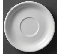 Olympia Whiteware Porcelain Cappuccino Saucers 180mm, 12 Pack, White