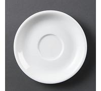 Olympia Whiteware Cappuccino Saucers (12 Pack) - Small Dessert, Tea Plates, Oven and Dishwasher Safe CB470