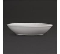 Olympia Whiteware Deep Service Plates 200mm Vitrified Porcelain 6pc