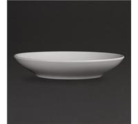 Olympia Whiteware Deep Service Plates 260mm Porcelain 6pc, White