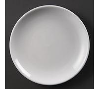 Olympia Whiteware Coupe Plates 180mm Porcelain Restaurant, White, 12-Pack