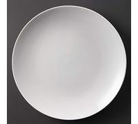 Olympia Whiteware Coupe Plates 310mm Porcelain, Pack of 6, White | Fully vitrified for heat and shock resistance with strengthened rolled edges for chip warranty protection.