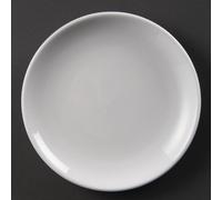 Olympia Whiteware Coupe Plates 180mm Porcelain Restaurant, White, 12-Pack