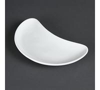 Olympia White Ware Crescent Salad Service Plates 200mm Porcelain 12pc