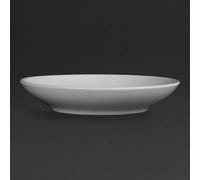 Olympia Whiteware Deep Service Plates 260mm Vitrified Porcelain 6pc