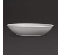 Olympia Whiteware Deep Service Plates 200mm Vitrified Porcelain 6pc