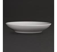 Olympia Whiteware Deep Service Plates 260mm Porcelain 6pc, White