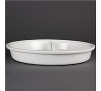 Olympia Divided Round Dish 35L 1231Oz 65X383mm Porcelain White - New Features