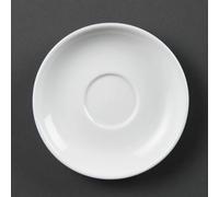 Olympia White Ware Espresso Saucers Porcelain White Plate Dishwasher Proof 12pc