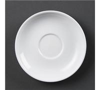 Olympia White Ware Espresso Saucers Porcelain White Plate Dishwasher Proof 12pc