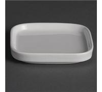 Olympia Whiteware Flat Miniature Dishes 93 mm (Pack of 12), White, Vitrified Porcelain, Size: 15(H) x 93(W) x 93(D) mm, Heat and Shock Resistant - Oven, Microwave, Dishwasher & Freezer Safe, Y140