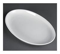 Olympia French Deep Oval Service Plates 365X235mm Porcelain White 2pc