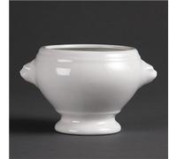 Olympia Whiteware Lion Head Soup Bowls 475Ml Porcelain Kitchen Dish 6pc
