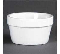 Olympia Mediterranean Ramekins White 77mm Porcelain Dishes Bakeware 6pc