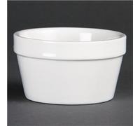 Olympia Mediterranean Ramekins White 95mm Porcelain Dishes Bakeware 6pc