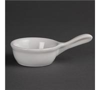 Olympia Miniature Pan Shaped Bowls 35Ml 12Oz 70mm Porcelain Kitchen Dish 12pc