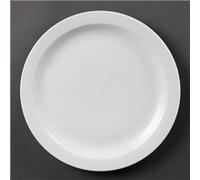 Olympia White Ware Narrow Rimmed Service Plates 280mm Porcelain Innovative 6pc
