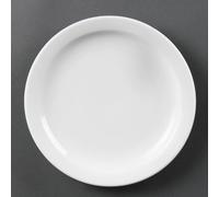 Olympia Narrow Rimmed Porcelain Plates 202mm, White, Pack of 12