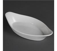 Olympia Whiteware Oval Eared Dishes 262mm Porcelain Serving Plates Oven Safe 6pc