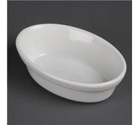 Olympia Whiteware Oval Pie Bowls 145mm, Oven Microwave Freezer Dishwasher Safe, Pack of 6