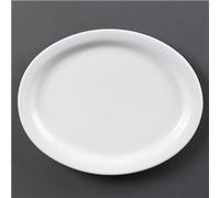 Olympia Whiteware Oval Platters 250mm Porcelain for Better Experience Pack of 6
