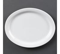 Olympia Whiteware Oval Platters 250mm Porcelain for Better Experience Pack of 6