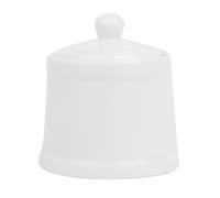 Olympia Whiteware Pier Porcelain Sugar Bowls with Lids 250ml, Pack of 6 | Vitrified glaze resists chips and scratches in busy catering environments; microwave, oven, freezer, and dishwasher safe.