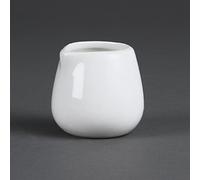Olympia Whiteware Porcelain Compact Jugs 228ml (Pack of 12), White | Vitrified glaze resists chips and scratches, while the precise spout ensures neat pouring. Microwave and dishwasher safe.