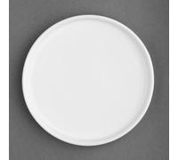 Olympia Whiteware Porcelain Flat Round Plates 215mm (Pack of 6) | Commercial-grade crockery built for busy catering environments; stackable design helps save vital kitchen storage space.