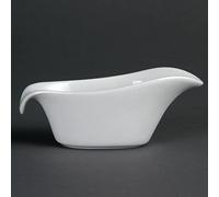 Olympia Whiteware Porcelain Gravy Boats 85ml 3oz, White, Pack of 6
