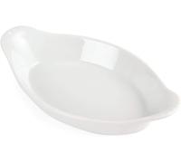 Olympia Whiteware Porcelain Oval Eared Dishes 204mm, Pack of 6 | Fully vitrifie