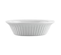 Olympia Whiteware Porcelain Oval Pie Dishes Pack of 6, White 170mm | Rolled edges resist chipping under heavy commercial use, while the stackable design saves storage space in busy kitchens.