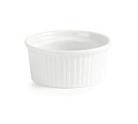 Olympia Whiteware Porcelain Ramekin Dishes 85mm, White, Pack of 12 | Strengthened rolled edges prevent chip damage, while vitrified body ensures thermal and shock resistance for restaurant use.