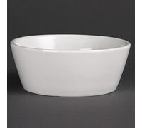 Olympia Whiteware Porcelain Sloping Edge Bowls 120mm, White (Pack of 12)