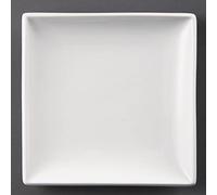 Olympia Whiteware Porcelain Square Plates 240mm, White (Pack of 12)
