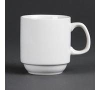 Olympia Whiteware Stacking Mugs 284ml 10oz (12 Pack)