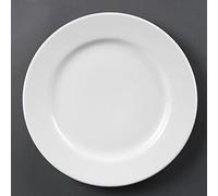 Olympia White Ware Wide Rimmed Service Plates 310mm Porcelain Innovative 6pc
