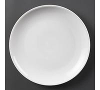 Olympia Whiteware Coupe Plates 280mm (6 Pack) - Dinnerware Set, Oven and Dishwasher Safe CB492