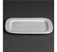 Olympia Whiteware Rounded Rectangular Plates 230X170mm Porcelain 12pc