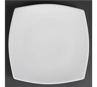 Olympia White Ware Rounded Square Service Plates 270mm Porcelain 6pc